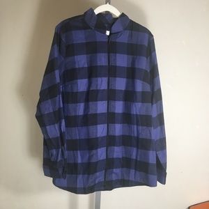 DENIM & CO WOVEN PLAID SHIRT COZY